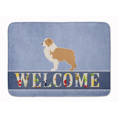 Carolines Treasures Red Border Collie Welcome Machine Washable Memory Foam Mat BB5526RUG
